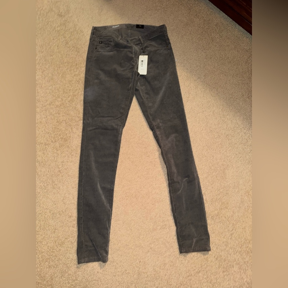 Ag Adriano Goldschmied Women's Skinny Corduroy Jeans - Charcoal Gray